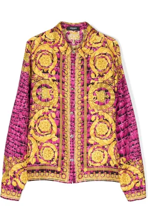 VERSACE Seidenhemd mit Barocco Kids-Print