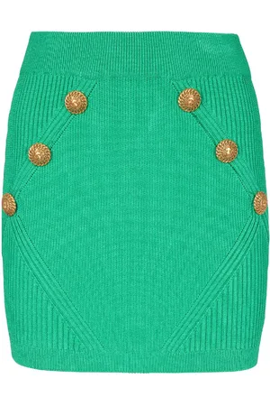 Balmain Fein gestrickter Rock mit Knöpfen