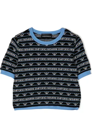 Emporio Armani Gestricktes Oberteil mit Logo-Intarsie