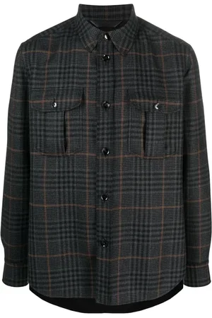 BRIONI Gestrickte Hemdjacke mit Karo