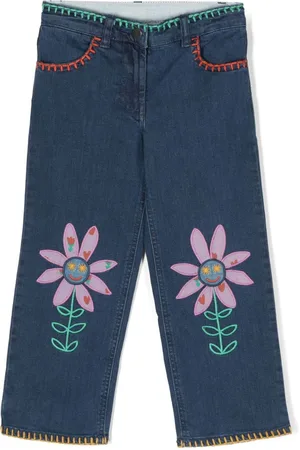 Stella McCartney Gerade Jeans mit Blumenstickerei