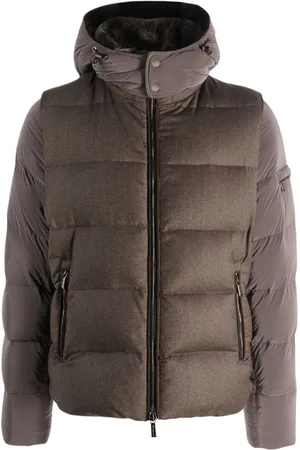 MOORER Gefütterte Jacke mit abnehmbarer Kapuze