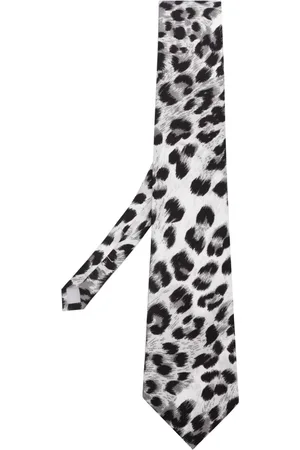 Fursac Seidenkrawatte mit Leoparden-Print