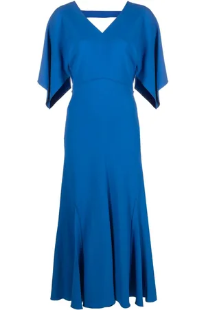 Victoria Beckham Midikleid mit drapierten Ärmeln