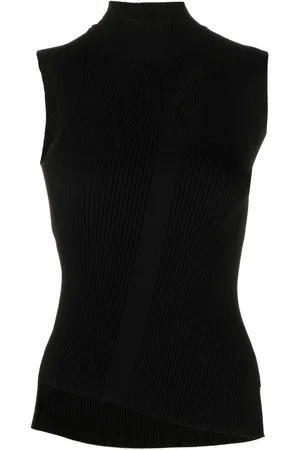 VERSACE Slashed ribbed roll-neck top