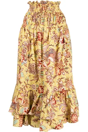 ULLA JOHNSON Acacia Midirock mit Calla Lily-Print