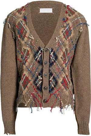 Maison Margiela Intarsien-Cardigan mit Cut-Outs