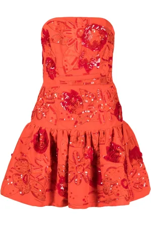 Oscar de la Renta Seidenkleid mit Pailletten