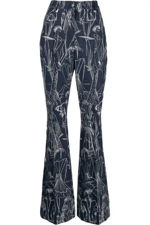 AKRIS Tapered-Jeans mit Print