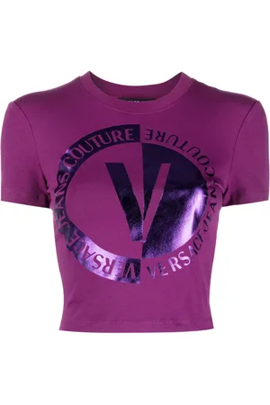VERSACE Cropped-T-Shirt mit Logo-Print