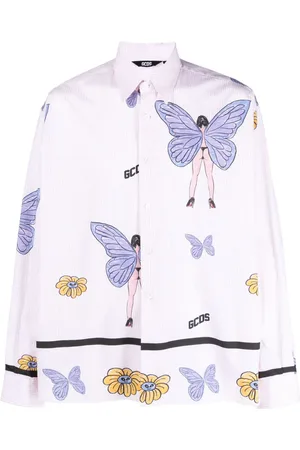 GCDS Hemd mit Schmetterling-Print