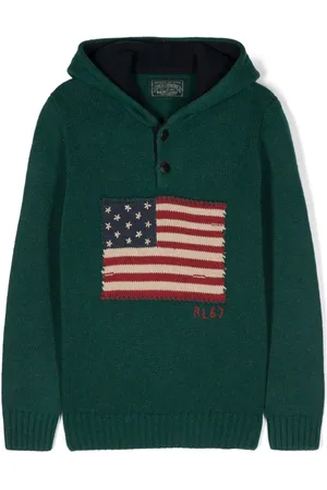 Ralph Lauren Gestrickter Hoodie mit Flagge