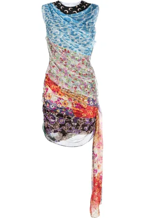 Marine Serre Regenerated Scarves Minikleid aus Seide