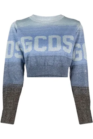 GCDS Cropped-Pullover mit Intarsien-Logo
