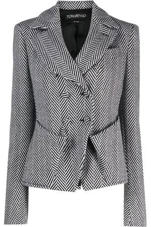 Tom Ford Doppelreihiger Blazer mit Fischgrätenmuster