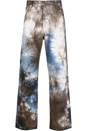 DARKPARK Gerade Jeans mit abstraktem Muster