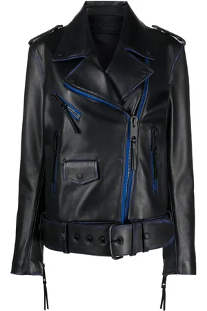 OFF-WHITE Lederjacke mit Kontrastdetails