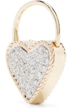 YVONNE LÉON 9kt Cadenas Coeur Gelbgoldcreole mit Diamanten