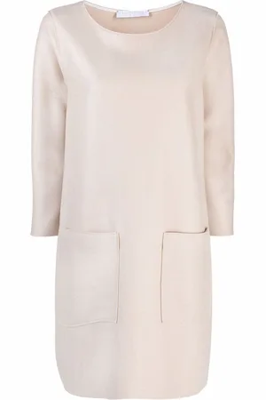 Harris Wharf London Midikleid mit rundem Ausschnitt