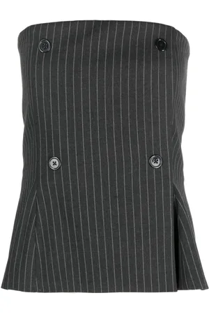 Ioana Ciolacu Bandeau-Top mit Nadelstreifen