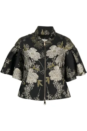 GEMY MAALOUF Jacquard-Bluse mit Blumenmuster