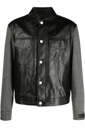 VERSACE Lederjacke mit Knopfleiste