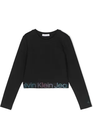 Calvin Klein Cropped-Langarmshirt mit Logo-Print