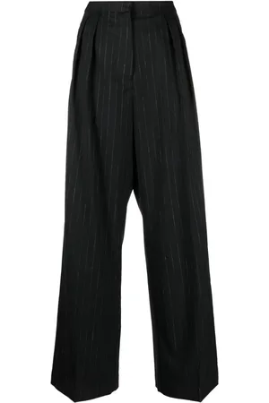 Rohe Gestreifte Hose mit weitem Bein