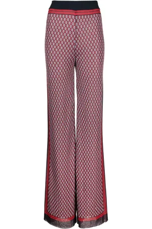 Balmain Gestrickte Hose mit Monogramm-Print
