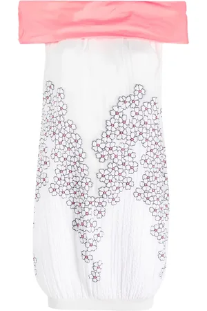 GEMY MAALOUF Schulterfreies Kleid mit Blumen-Print