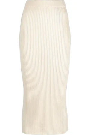 Jil Sander Midirock aus geripptem Strick