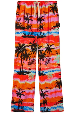 Palm Angels Weite Hose mit psychedelischem Palmen-Print