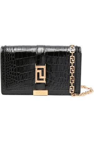 VERSACE Greca Goddess Mini-Tasche mit Kroko-Effekt