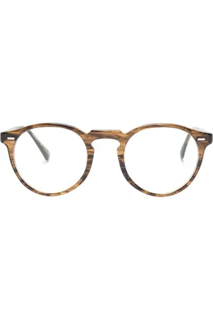 Oliver Peoples Gemusterte Brille mit rundem Gestell