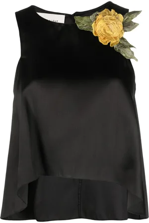 GEMY MAALOUF Top mit Blumenapplikation