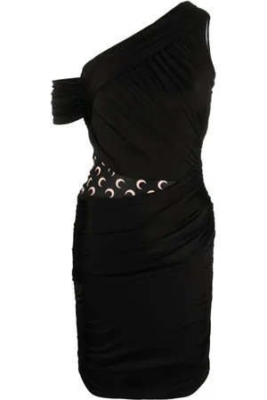 Marine Serre Drapiertes One-Shoulder-Kleid