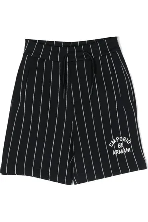 Emporio Armani Gestreifte Shorts mit Logo-Stickerei