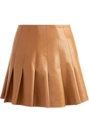 ALICE+OLIVIA Carter Faltenrock aus Faux-Leder