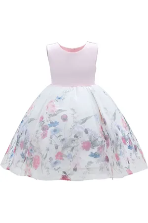 Tulleen Kleid mit Blumen-Print