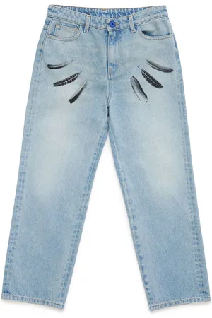 MARCELO BURLON Gerade Jeans mit Feder-Print