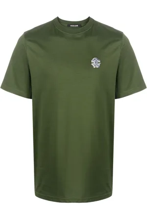 Roberto Cavalli T-Shirt mit Mirror Snake-Stickerei