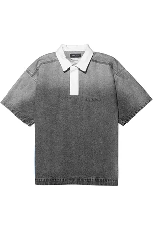 Purple Brand Poloshirt mit Logo-Prägung