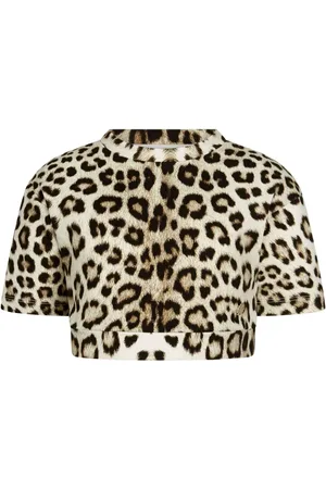 Roberto Cavalli Cropped-Oberteil mit Animal-Print