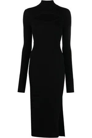 Roberto Cavalli Geripptes Kleid mit Cut-Outs