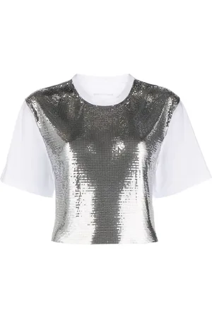 Paco rabanne T-Shirt im Metallic-Look
