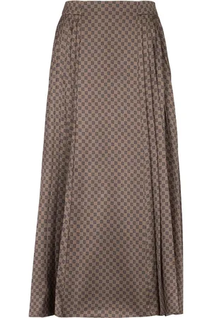 Balmain Faltenrock mit Monogramm-Print
