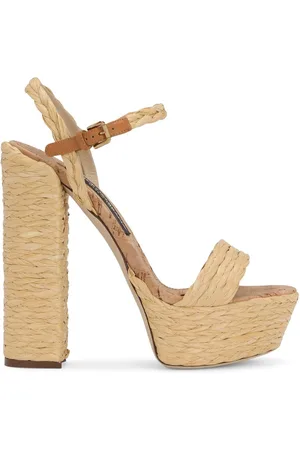 Dolce & Gabbana Plateau-Sandalen aus Bast 145mm