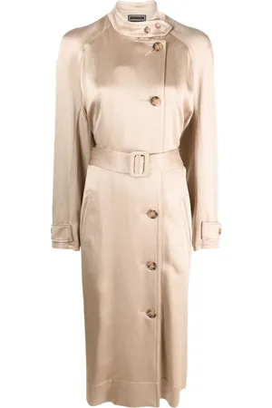 10 CORSO COMO Doppelreihiger Trenchcoat aus Satin