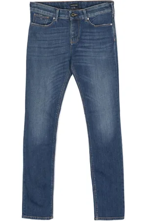 Emporio Armani Slim-Fit-Jeans mit Logo-Schild