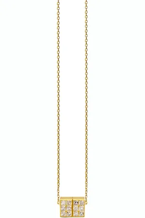 SHIHARA 18kt 01 Gelbgoldhalskette mit Diamanten